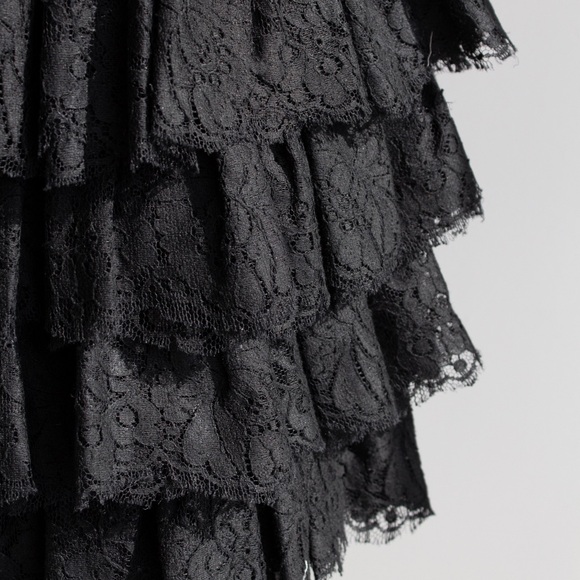 Chanel Vintage S/S 1987 Black Lambskin Leather Lace Gold Wheat Mini Dress - Picture 13 of 16